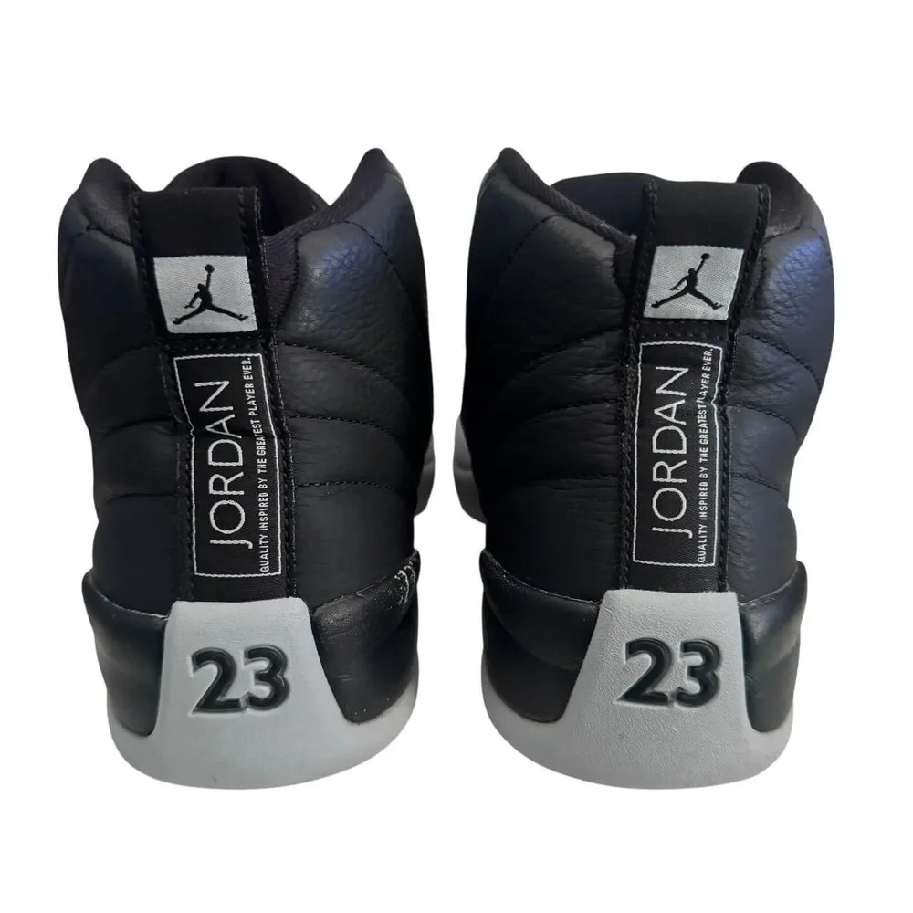 Air Jordan 12 Retro Barons Mens Size 9 Black Gray Leather Basketball CT8013-010